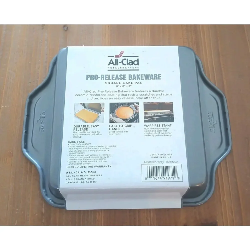 ALL-CLAD Pro-Release Bakeware Square Cake Pan 8 x 8 x 2 New With Tags